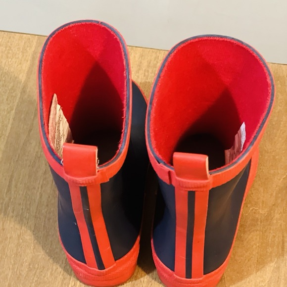 Hatley Classic Children's Rubber Rain Boots, Size 7 Matte Navy Blue & Red Kids - Picture 5 of 10